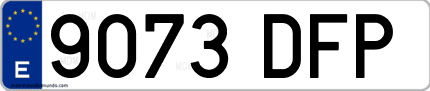 Ejemplo de matrícula de coche ordinaria 9073 DFP