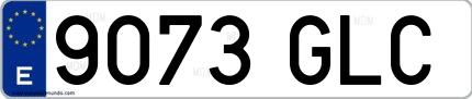 Ejemplo de matrícula española 9073 GLC