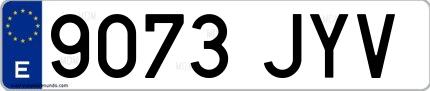 Ejemplo de matrícula española 9073 JYV