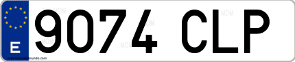 Ejemplo de matrícula de coche ordinaria 9074 CLP