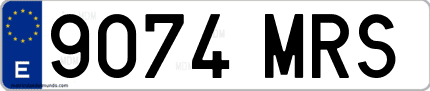 Ejemplo de matrícula de coche ordinaria 9074 MRS