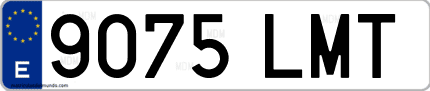 Ejemplo de matrícula de coche ordinaria 9075 LMT