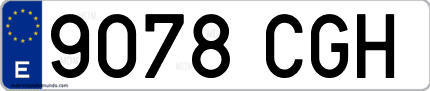 Ejemplo de matrícula de coche ordinaria 9078 CGH