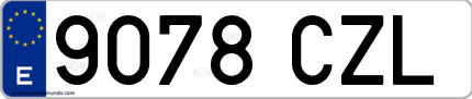 Ejemplo de matrícula de coche ordinaria 9078 CZL