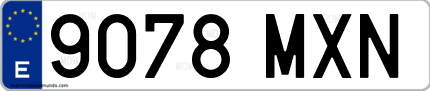 Ejemplo de matrícula de coche ordinaria 9078 MXN