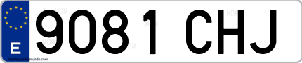 Ejemplo de matrícula de coche ordinaria 9081 CHJ