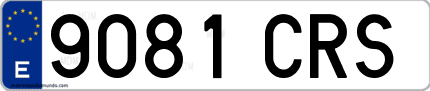 Ejemplo de matrícula de coche ordinaria 9081 CRS