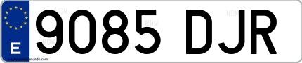 Ejemplo de matrícula española 9085 DJR