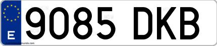 Ejemplo de matrícula de coche ordinaria 9085 DKB