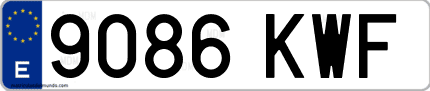 Ejemplo de matrícula de coche ordinaria 9086 KWF