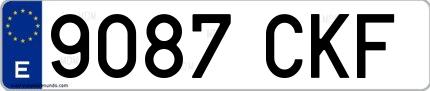 Ejemplo de matrícula española 9087 CKF