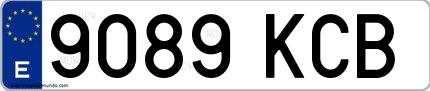 Ejemplo de matrícula española 9089 KCB