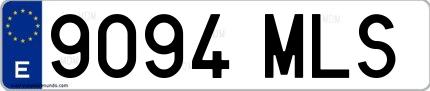 Ejemplo de matrícula española 9094 MLS