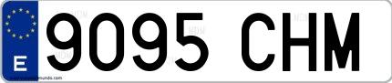 Ejemplo de matrícula española 9095 CHM