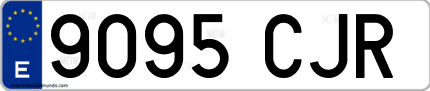 Ejemplo de matrícula de coche ordinaria 9095 CJR