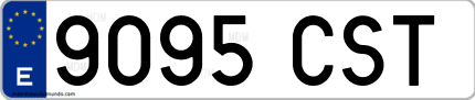 Ejemplo de matrícula de coche ordinaria 9095 CST