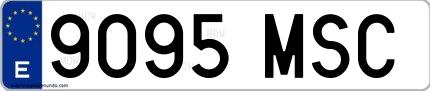 Ejemplo de matrícula española 9095 MSC