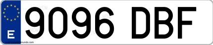 Ejemplo de matrícula española 9096 DBF