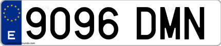 Ejemplo de matrícula de coche ordinaria 9096 DMN