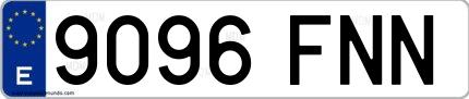 Ejemplo de matrícula española 9096 FNN