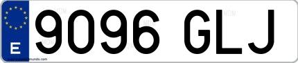 Ejemplo de matrícula española 9096 GLJ