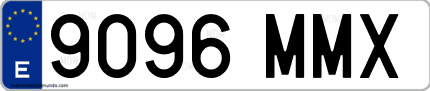 Ejemplo de matrícula de coche ordinaria 9096 MMX