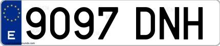 Ejemplo de matrícula española 9097 DNH