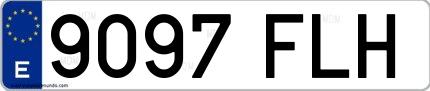 Ejemplo de matrícula española 9097 FLH