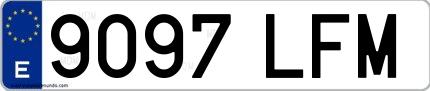 Ejemplo de matrícula española 9097 LFM