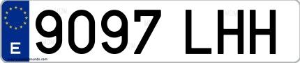 Ejemplo de matrícula española 9097 LHH