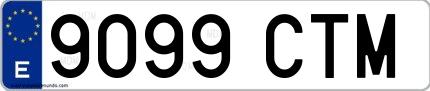 Ejemplo de matrícula española 9099 CTM
