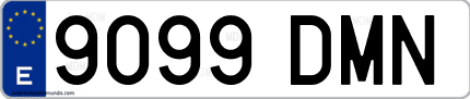 Ejemplo de matrícula de coche ordinaria 9099 DMN