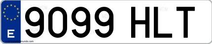 Ejemplo de matrícula española 9099 HLT