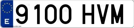 Ejemplo de matrícula española 9100 HVM