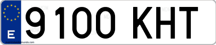 Ejemplo de matrícula de coche ordinaria 9100 KHT