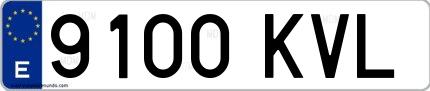 Ejemplo de matrícula española 9100 KVL