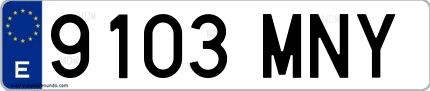 Ejemplo de matrícula española 9103 MNY