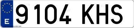 Ejemplo de matrícula española 9104 KHS