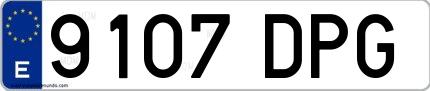 Ejemplo de matrícula española 9107 DPG
