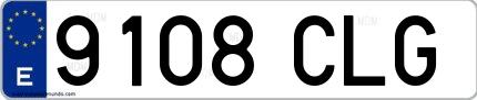 Ejemplo de matrícula española 9108 CLG