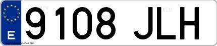 Ejemplo de matrícula española 9108 JLH