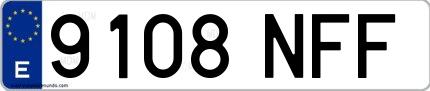 Ejemplo de matrícula española 9108 NFF