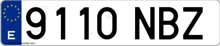 Ejemplo de matrícula española 9110 NBZ