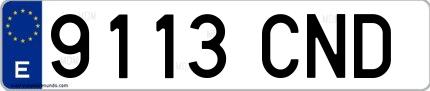 Ejemplo de matrícula española 9113 CND