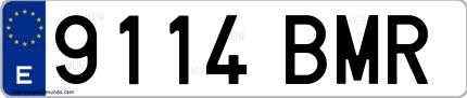 Ejemplo de matrícula española 9114 BMR