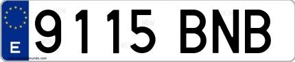 Ejemplo de matrícula española 9115 BNB