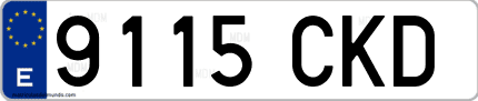 Ejemplo de matrícula de coche ordinaria 9115 CKD