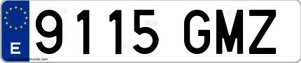 Ejemplo de matrícula española 9115 GMZ