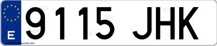 Ejemplo de matrícula española 9115 JHK