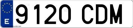 Ejemplo de matrícula española 9120 CDM
